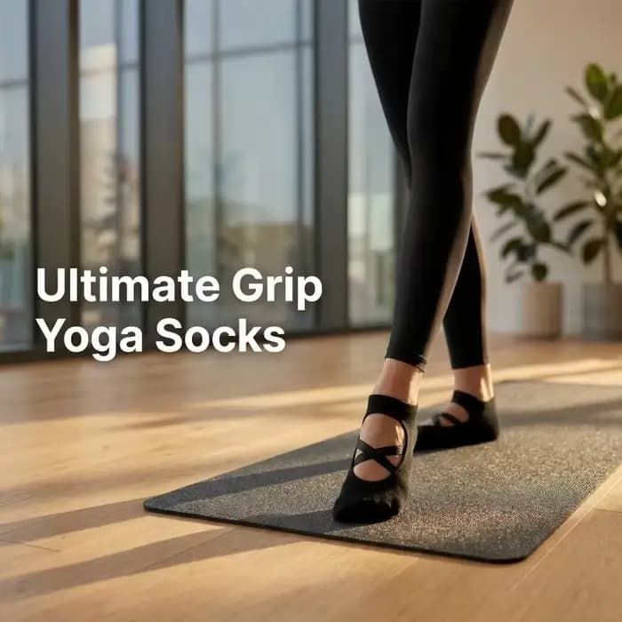 Chaussettes de yoga antidérapantes à brides croisées pour femmes