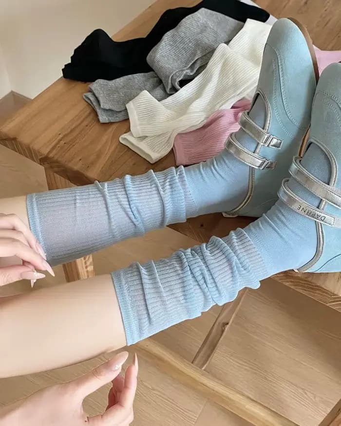 Chaussettes côtelées amples