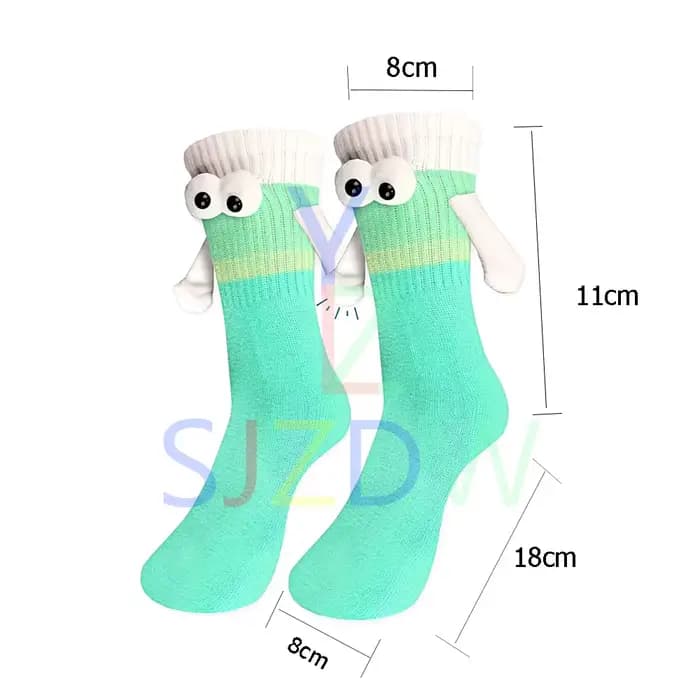Chaussettes colorées pour femmes avec poignées magnétiques