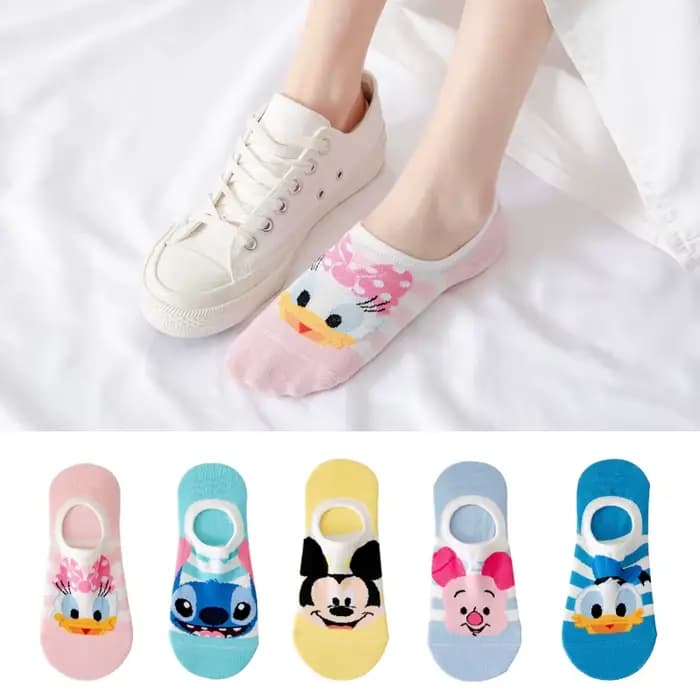 3/5 paires Disney été décontracté mignon femmes chaussettes animal dessin animé souris canard