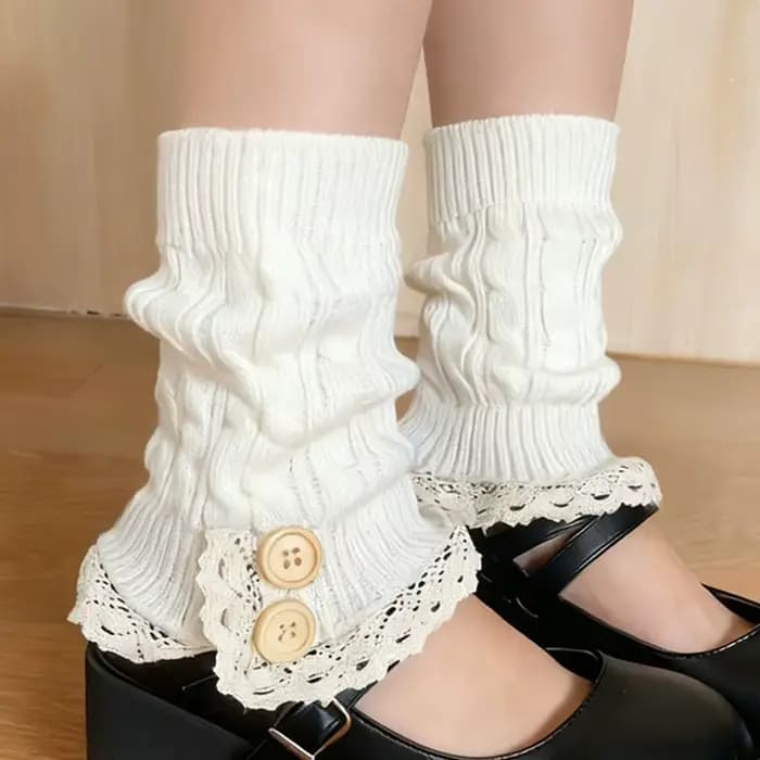 Jambières pour femmes cheville hiver chaud Stretch tricoté Slouch thermique dames épais laine poignets bottes chaussettes femme guêtre Lolita Y2k