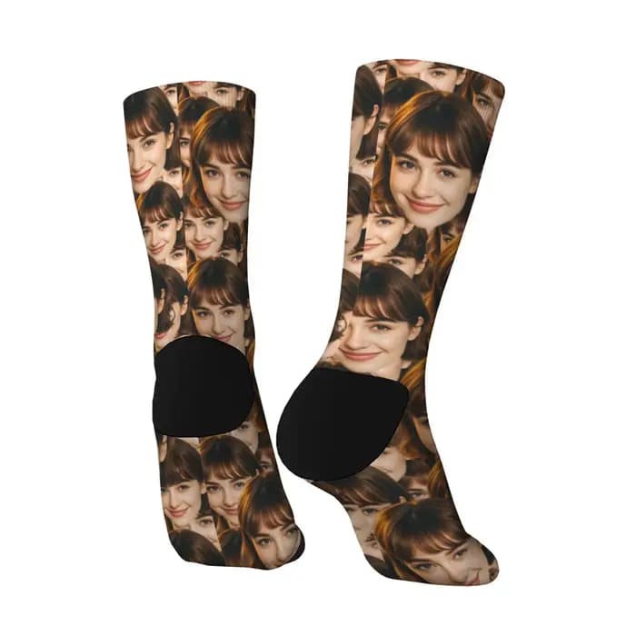 Chaussettes amusantes personnalisées avec visage personnalisé