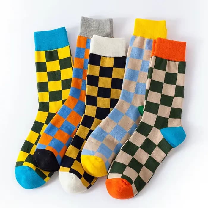 Chaussettes unisexes pour hommes, femmes et couples, chaussettes en coton pour hommes, chaussettes à carreaux pour femmes, chaussettes de sport hip hop Harajuku, chaussettes courtes Calcetines Meia So