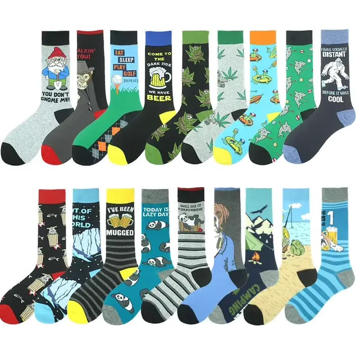 Chaussettes colorées amusantes pour hommes