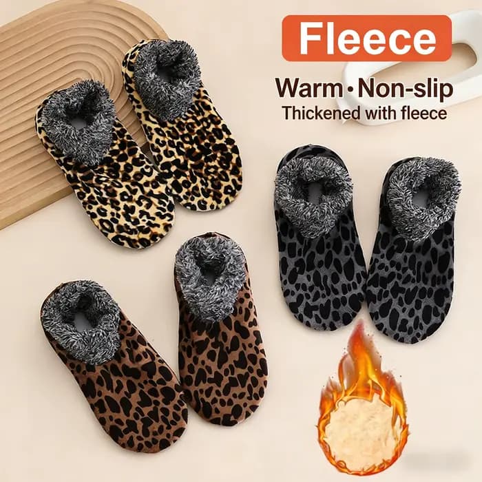 Chaussettes de sol imprimées léopard pour hommes et femmes