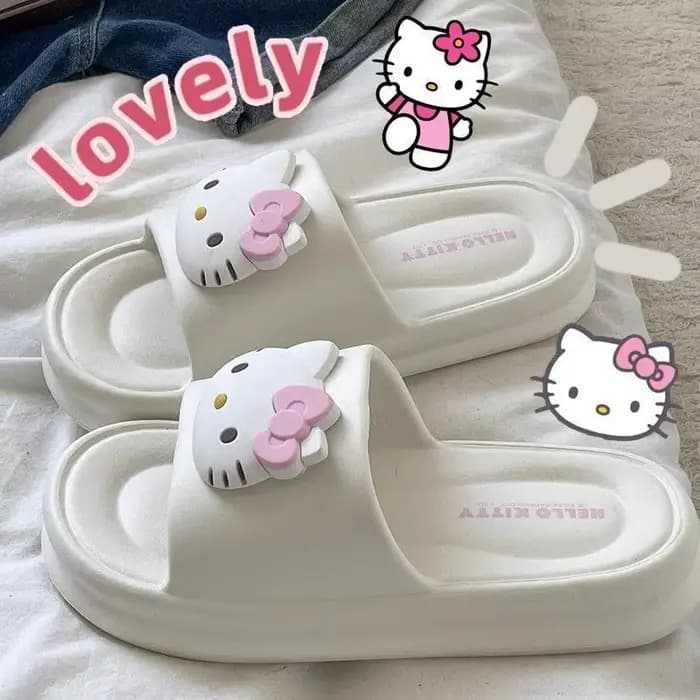 Pantoufles douces antidérapantes Hello Kitty, personnage de dessin animé mignon, design adorable et doux, pantoufles d'intérieur anti-odeur, cadeau festif, vente en gros