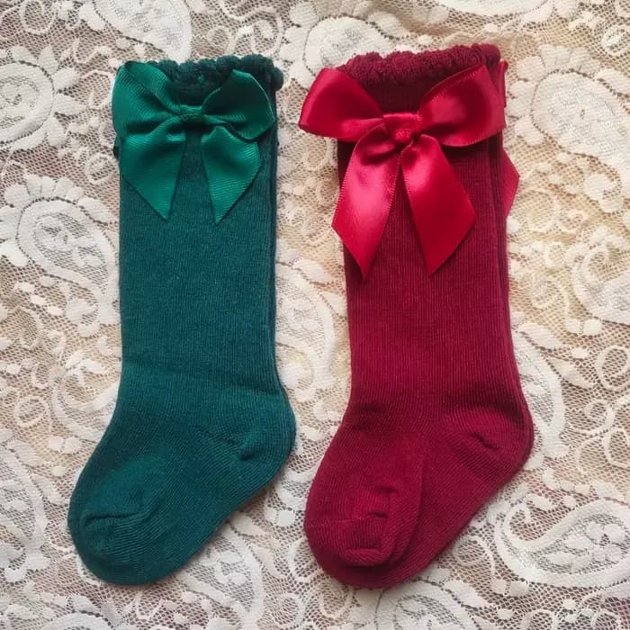 Chaussettes rouges de noël pour bébé