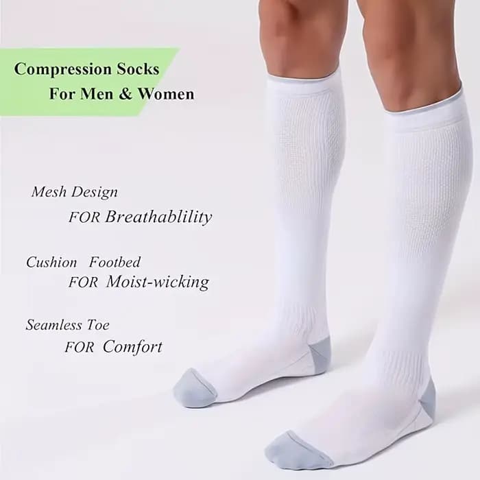 1/4 paires de chaussettes de Compression pour hommes et femmes