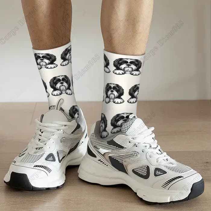 Chaussettes longues unisexes Shih Tzu, bas Harajuku, toutes saisons, accessoires de haute qualité, cadeaux de Noël