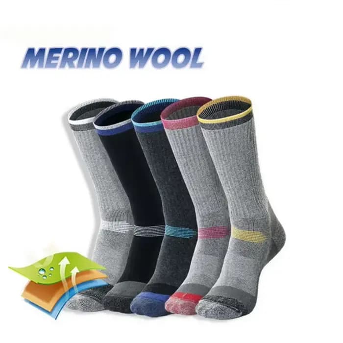 2 paires de chaussettes thermiques en laine mérinos pour hommes et femmes