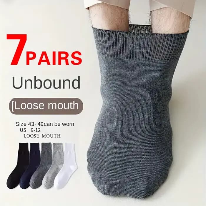 7 paires de chaussettes pour diabétiques et mollets larges pour hommes