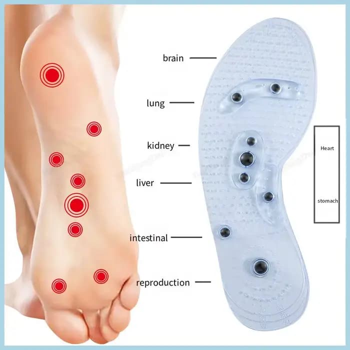 Acupression sur pied chaussures semelle intérieure aimant Massage semelles en Silicone pour hommes médicaux augmenter le temps femmes perdre du poids semelle de chaussure