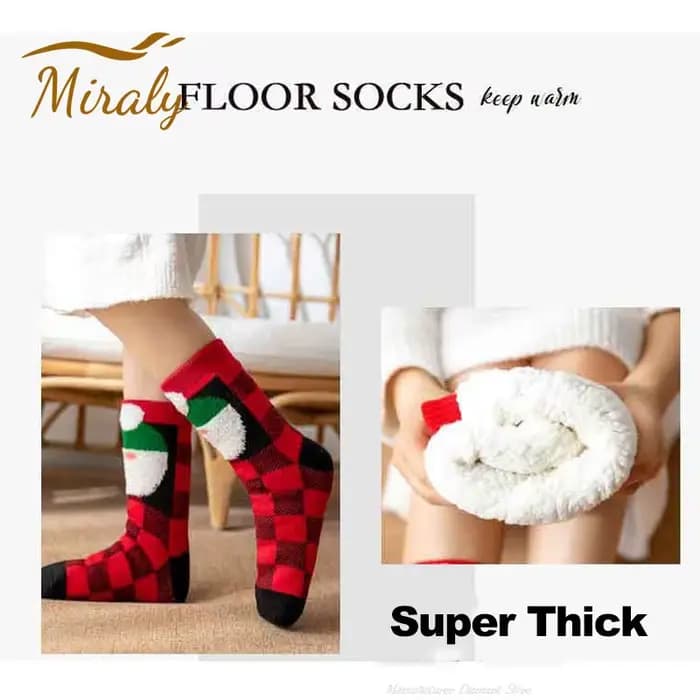 Chaussettes pantoufles de noël d'hiver pour femmes, chaussettes de sol épaisses avec pinces, chaussettes chaudes et pelucheuses antidérapantes, bas de couchage pour la maison, cadeaux de noël