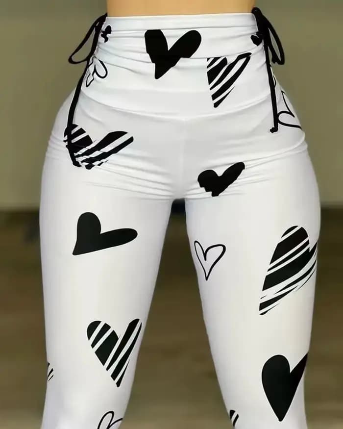 Femme mode collants pantalons été 2024 nouveau cordon imprimé Yoga exercice hanche levage Fitness Leggings pantalon pour femme