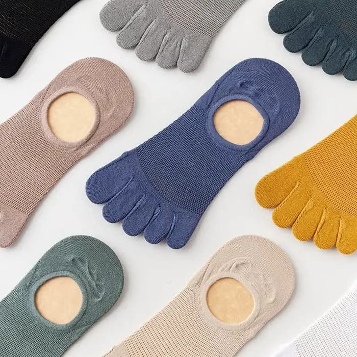 3 paires/lot chaussettes pour hommes respirant sueur nouveauté orteil