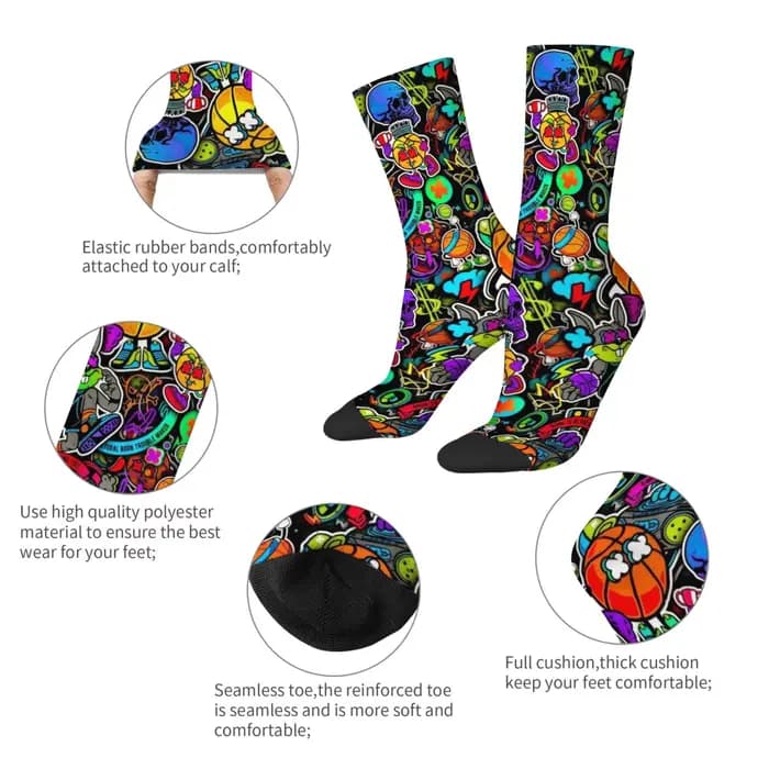 Chaussettes de basket-ball style graffiti