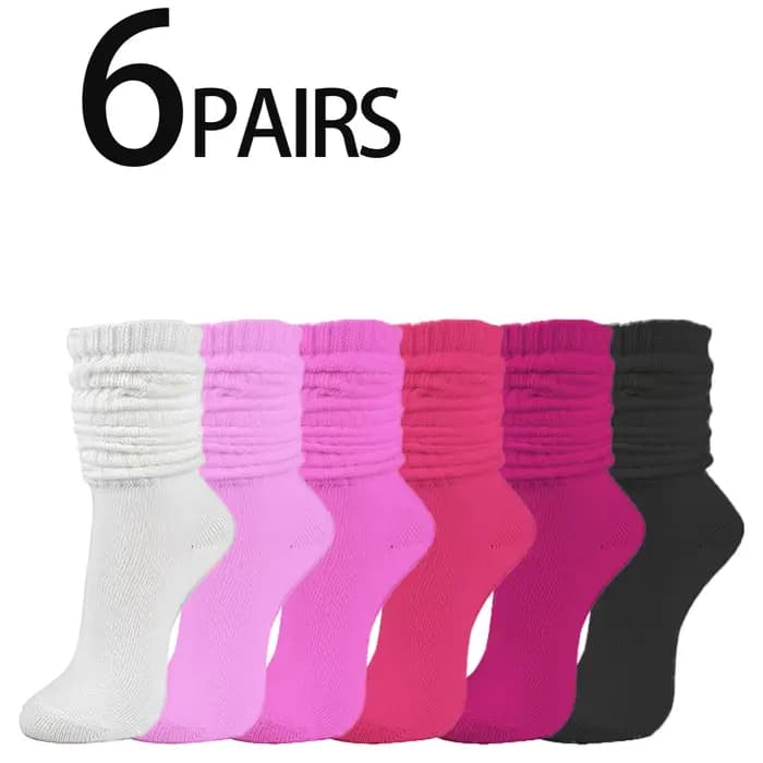 Chaussettes d'équipage pour femmes chaussettes souples rose rouge confortables respirantes évacuant l'humidité absorbant la sueur rembourrage chaussettes empilables