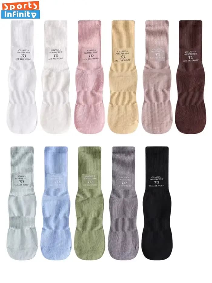 Chaussettes de Yoga à Tube moyen antidérapantes pour femmes