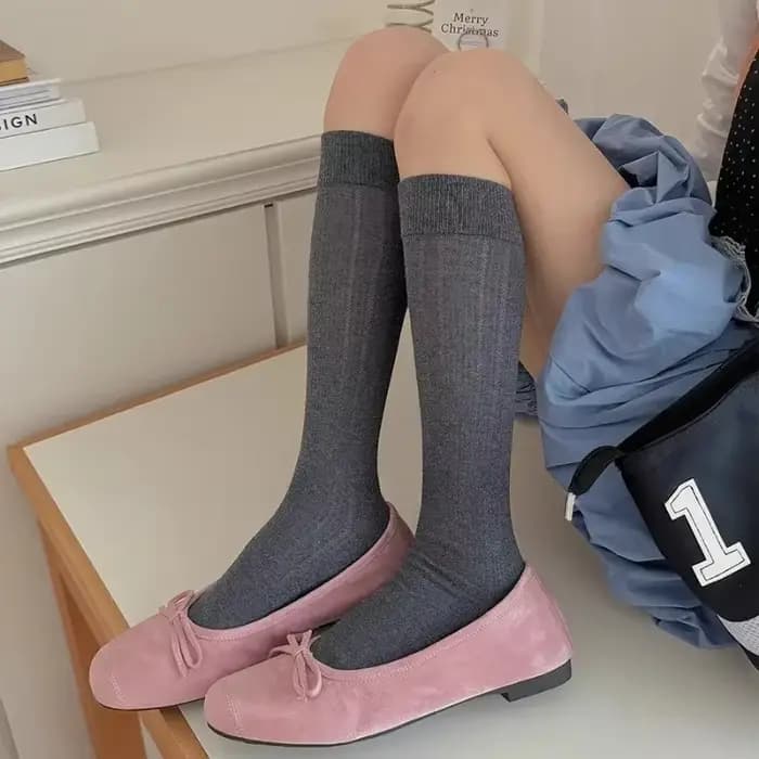 Chaussettes blanches en coton pour femmes