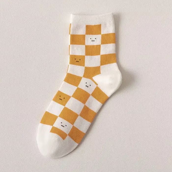 Chaussettes tube jaune pour femme