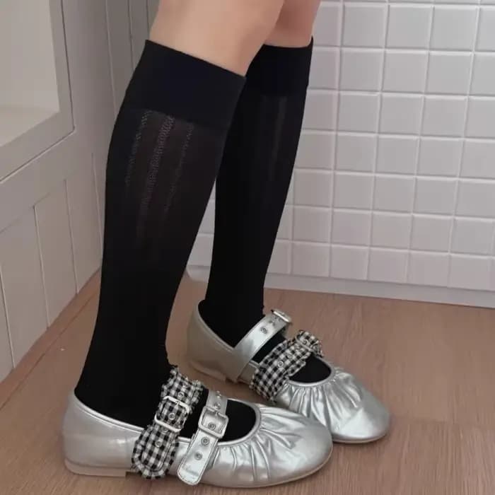Chaussettes blanches en coton pour femmes