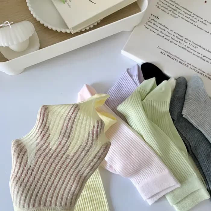 Chaussettes côtelées colorées pour femmes