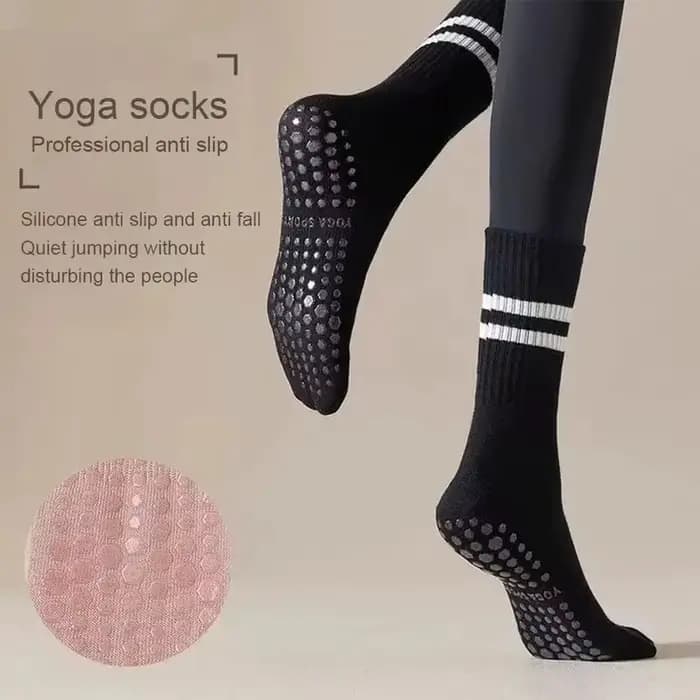 1/2/3/4 paires de chaussettes de sport en coton, mi-tube, professionnelles, antidérapantes, en silicone, pour fitness en salle, danse, Pilates, yoga