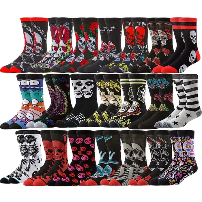 Hommes femmes tube chaussettes sport misfits crâne rose concepteur nouveauté créative drôle heureux style de rue