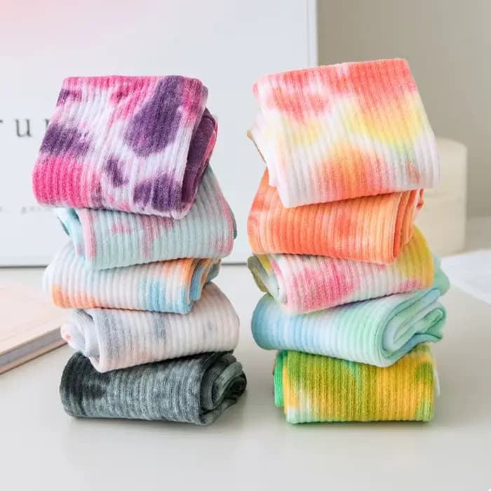 Chaussettes de Yoga femmes coton teint par nouage Silicone antidérapant Pilates Grip Crew chaussette