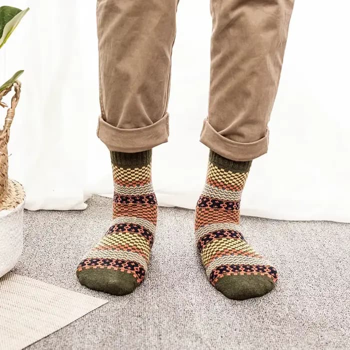 Chaussettes décontractées en laine de lapin pour hommes