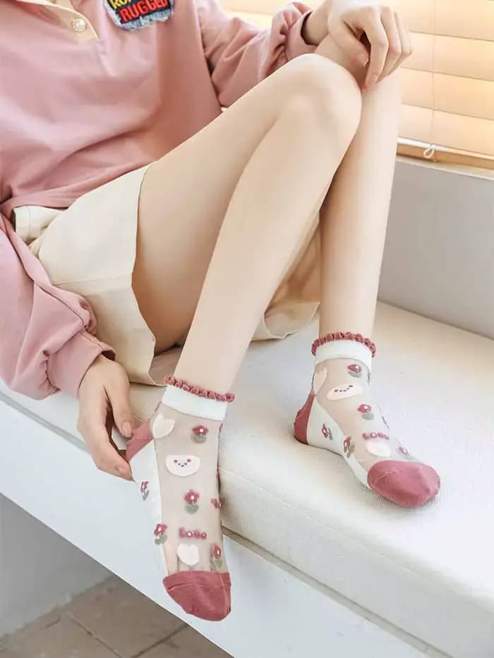 InjSocks-Ensemble de chaussettes roses pour femmes
