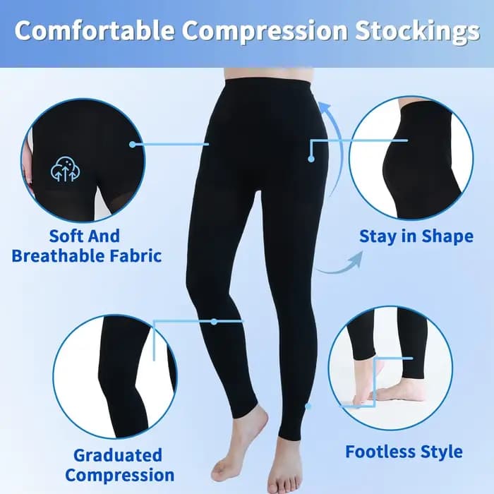 Collants de Compression médicaux 22-32mmHg collants de Compression de soutien gradué Leggings sans pieds pour œdème, varices