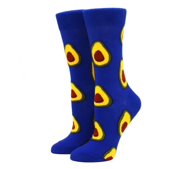 1 paire offres spéciales chaussettes drôles femmes décontracté dessin animé fruits banane avocat citron oeuf Cookie