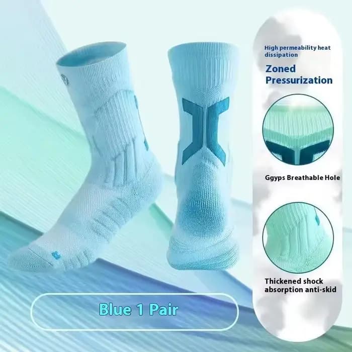 Men's Thick Cushioned Basketball Socks Anti-slip Breathable Athletic Crew