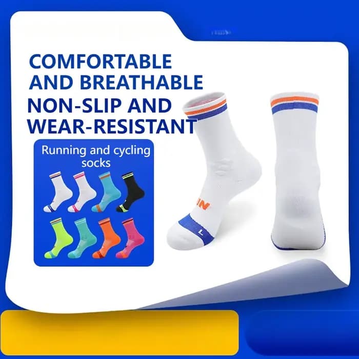 Loogdeel Chaussettes de course professionnelles respirantes à séchage rapide, chaussettes de sport pour marathon, absorbant la sueur, chaussettes élastiques pour le basketball et le cyclisme