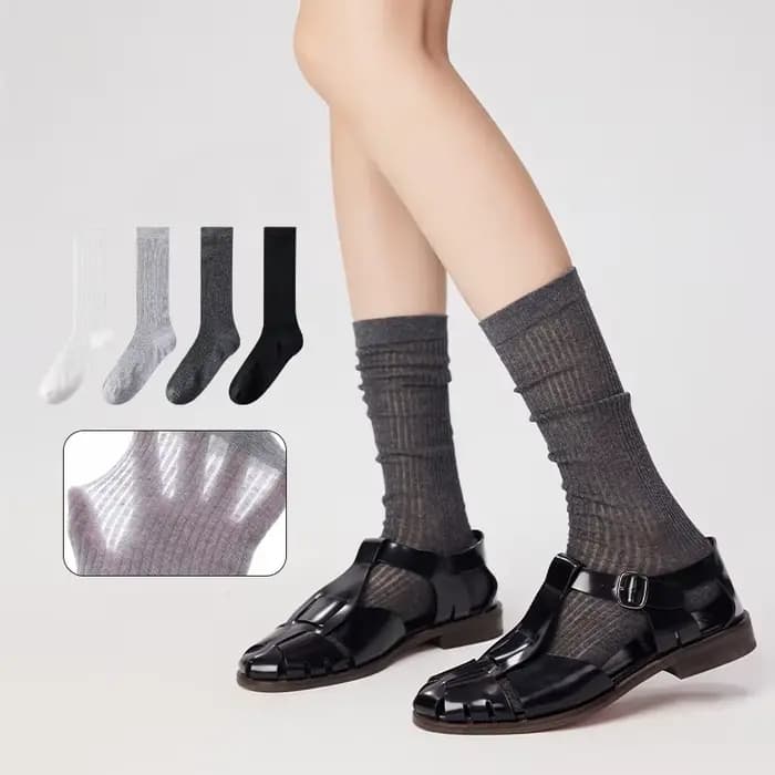 Chaussettes mollet d'été en maille creuse pour femmes