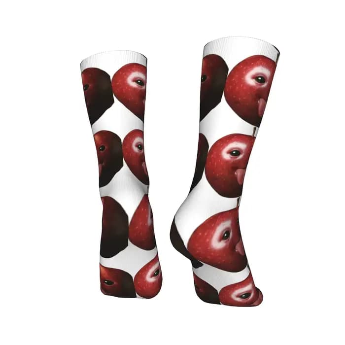 Drôle idiot Ai Apple Gen Z Meme cerveau humour langue sur bas chaussettes élégantes hiver