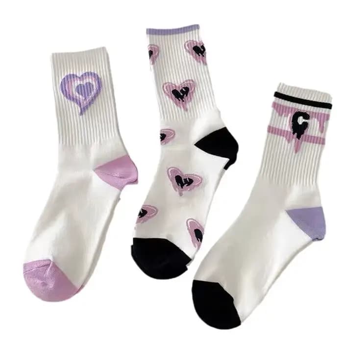 Lot de 5 paires de chaussettes pour femmes, chaussettes de sport confortables et polyvalentes, style Preppy personnalisé, tendance, à la mode, pour filles
