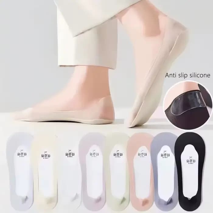 Chaussettes bateau en soie glacée