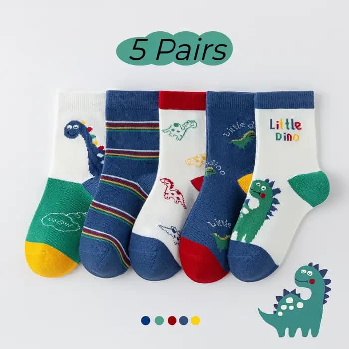 LDino 5 paires de chaussettes pour garçons
