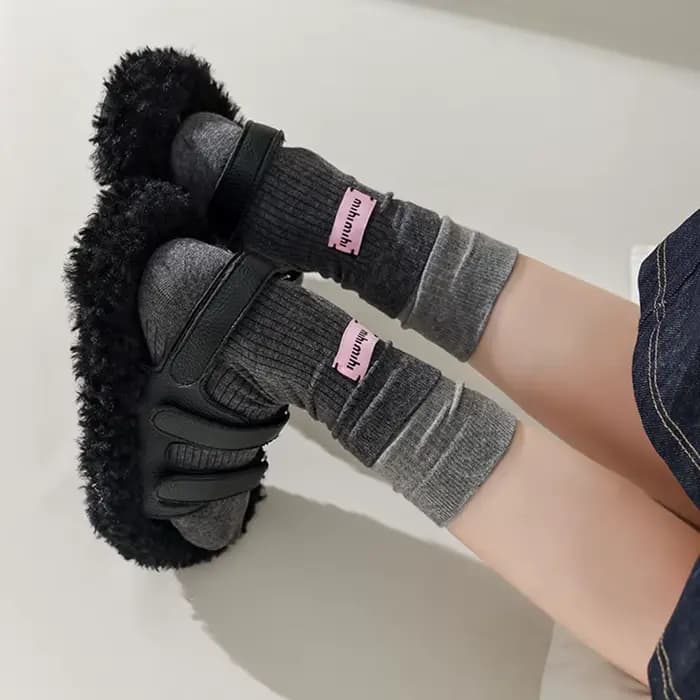 Chaussettes mi-tube en coton rayé pour femmes