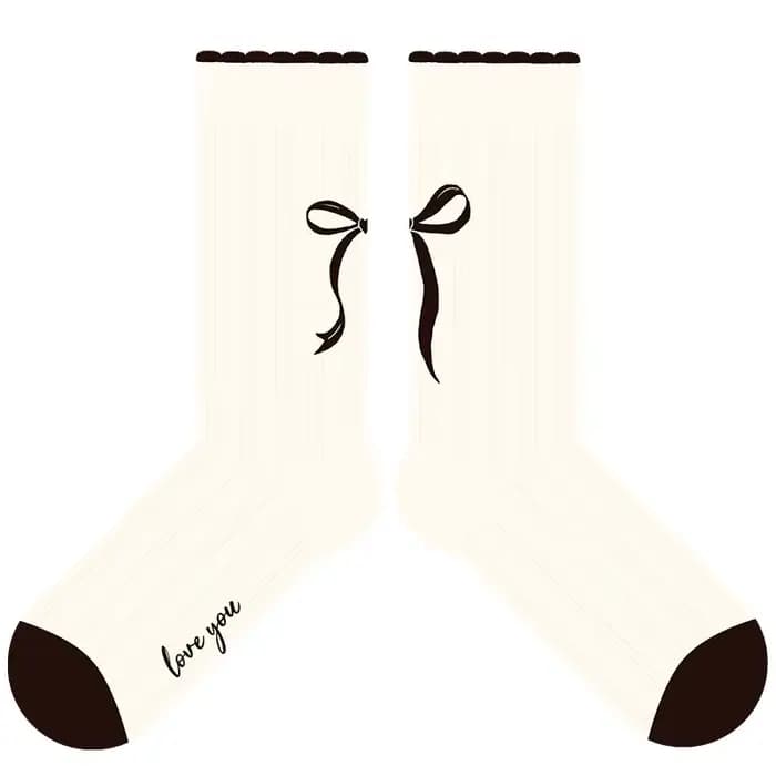 Chaussettes pour femmes style ballet, respirantes, tendance, couleur unie, printemps-été, mi-mollet, fines, en coton, avec nœud, vente en gros