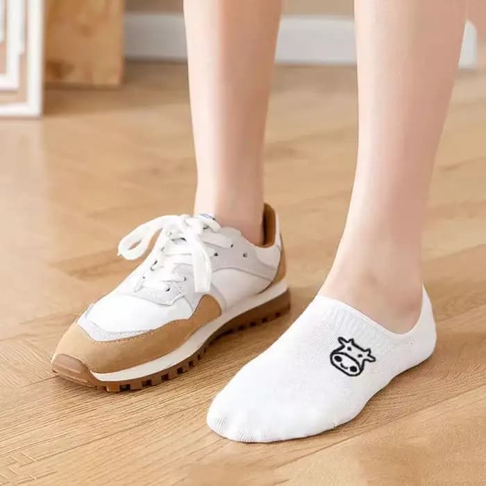 Chaussettes Courtes d'Été en Coton pour Femme, 1/3/5 Paires/Lot, Lapin Blanc, Vache KrasnoKoala, Animal Rincé, Mignon, Drôle, Heureux, Invisible