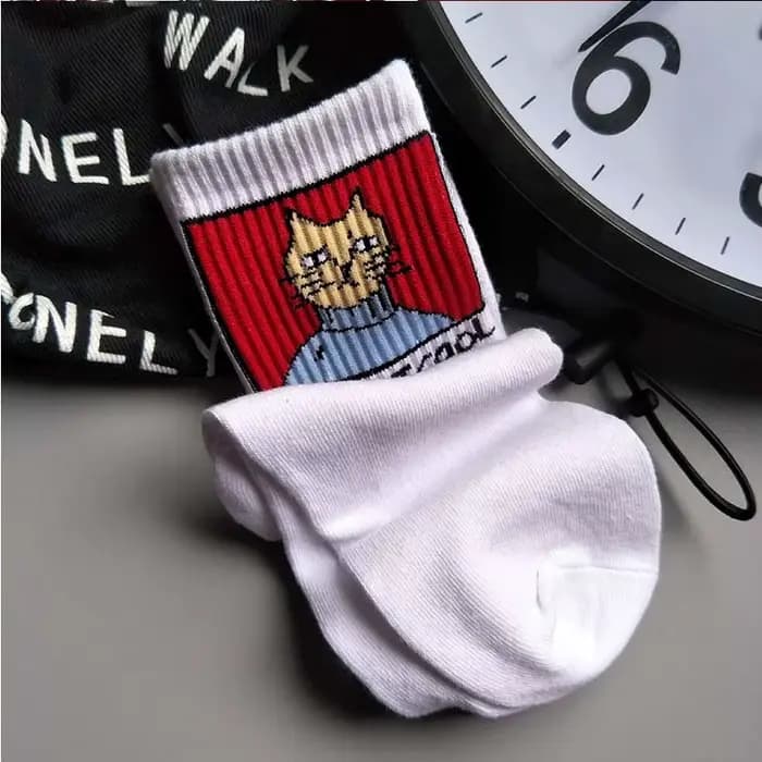 Femmes chaussettes dessin animé chat unisexe