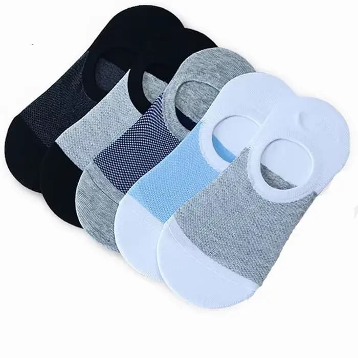 5/10 paires de chaussettes invisibles pour hommes, chaussettes courtes en coton respirant, absorbant la sueur, antidérapantes, en silicone