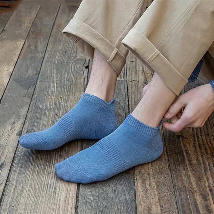 Chaussettes courtes respirantes en coton fin pour hommes