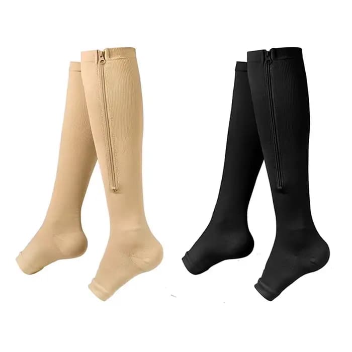 Brothock Chaussettes de compression à fermeture éclair 1/2/3/4 paires
