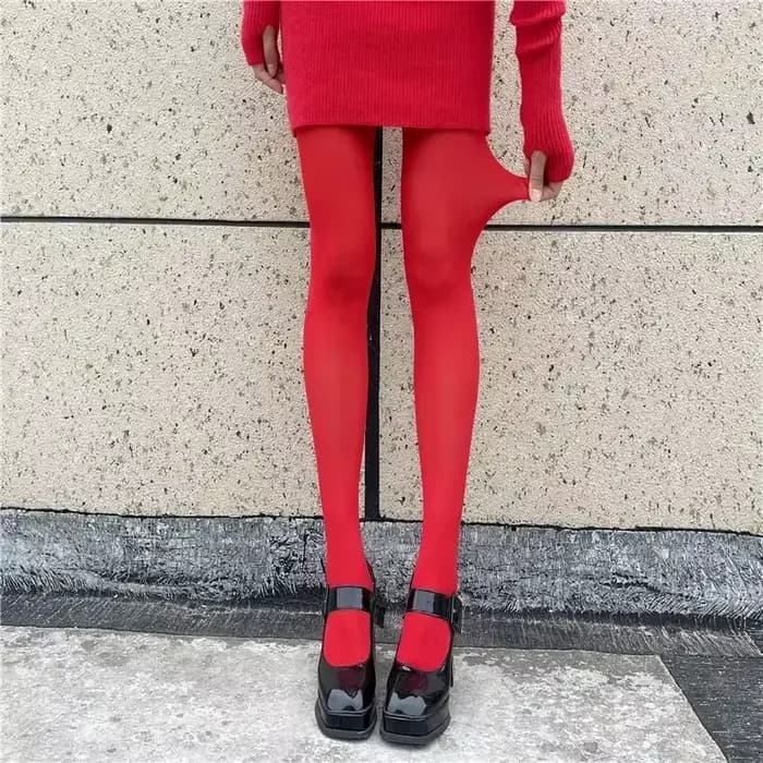 Collants Sexy rouges automne hiver bas minces