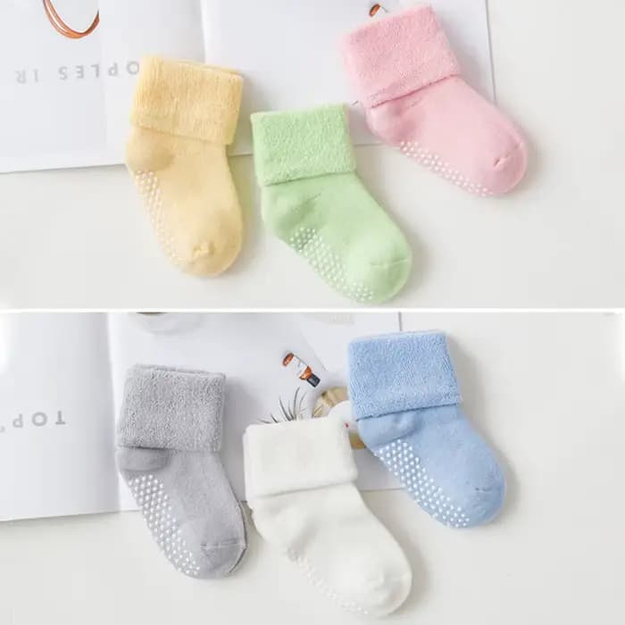 6 paires de chaussettes antidérapantes épaisses pour bébé