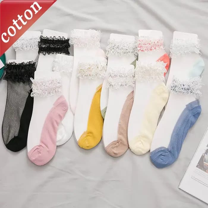 Chaussettes japonaises en dentelle pour femmes